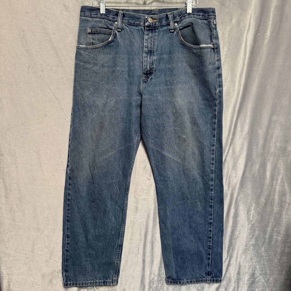 Wrangler Jeans Mens 36x30 Blue Relaxed Fit 9760WDR Denim Casual Workwear